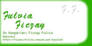 fulvia ficzay business card